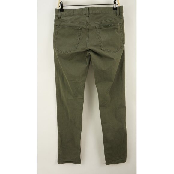Theory Haydin Straight Slim Fit 5 Pocket Pants Mens 30 x 32 Green Twill Stretch - Picture 2 of 10